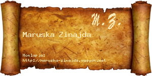 Maruska Zinajda névjegykártya